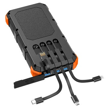 Psooo M2 Trådløs Solcelle Powerbank - 20000mAh - Orange