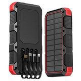 Psooo M2 Trådløs Solcelle Powerbank - 20000mAh - Rød