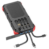Psooo M2 Trådløs Solcelle Powerbank - 20000mAh - Rød