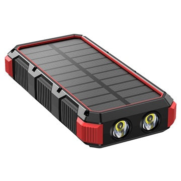 Psooo M2 Trådløs Solcelle Powerbank - 20000mAh - Rød