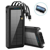 Psooo PS-159 Solcelle Powerbank med Stativ - Sort
