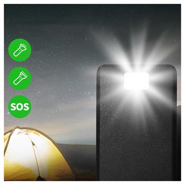 Psooo PS-400 Solcelle Powerbank - 4xUSB-A, 30000mAh - Rød