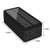 Psooo PS-400 Solcelle Powerbank - 4xUSB-A, 50000mAh - Sort