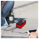 Psooo PS-400 Solcelle Powerbank - 4xUSB-A, 50000mAh - Rød