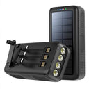 Psooo PS-618 30000mAh Solar Power Bank med håndsving - Sort