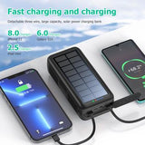 Psooo PS-618 30000mAh Solar Power Bank med håndsving - Sort
