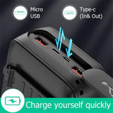 Psooo PS-618 30000mAh Solar Power Bank med håndsving - Sort