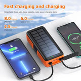 Psooo PS-618 30000mAh Solar Power Bank med håndsving - Orange / Sort
