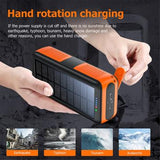 Psooo PS-618 30000mAh Solar Power Bank med håndsving - Orange / Sort