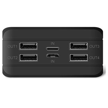 Psooo PS-900 Solcelle Powerbank med LED Lys - 50000mAh - Sort