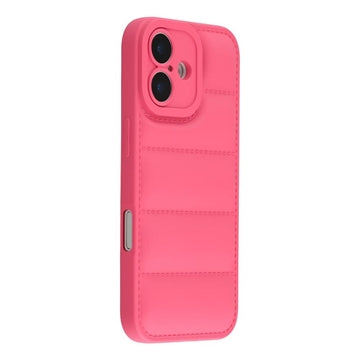 iPhone 17 Pufferjakke Stødfast TPU-cover - Hot Pink