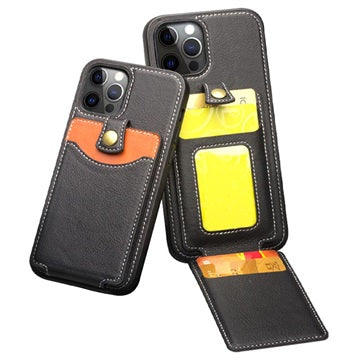 Qialino Business Style iPhone 12 Pro Max Læder Cover - Sort