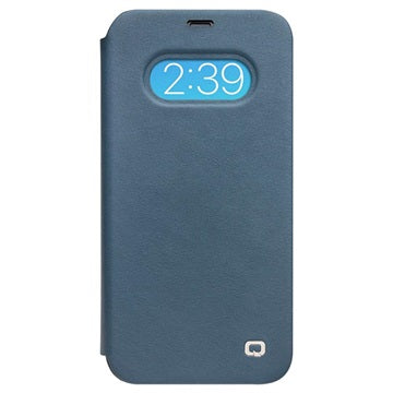Qialino Classic View iPhone 12/12 Pro Flip Lædercover - Blå