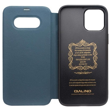 Qialino Classic View iPhone 12/12 Pro Flip Lædercover - Blå