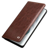 Qialino Classic Series Samsung Galaxy S21 5G Læderpung - Brun