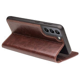 Qialino Classic Series Samsung Galaxy S21 5G Læderpung - Brun