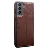 Qialino Classic Series Samsung Galaxy S21 5G Læderpung - Brun