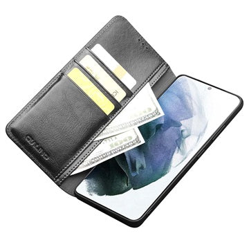 Qialino Classic Samsung Galaxy S21+ 5G Læderpung - Sort