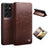 Qialino Classic Samsung Galaxy S21 Ultra 5G Læderpung - Brun