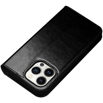 Qialino Classic iPhone 14 Pro Max Læderpung - Sort