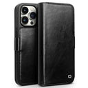 iPhone 15 Pro Max Qialino Classic Læderpung - Sort