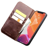 Qialino Classic iPhone 12 Pro Max Læderpung - Brun