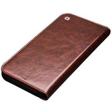 Qialino Classic iPhone 12 Pro Max Læderpung - Brun