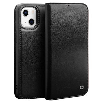 Qialino Classic iPhone 13 Mini Læderpung - Sort