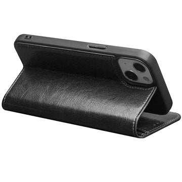 Qialino Classic iPhone 13 Mini Læderpung - Sort