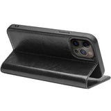 Qialino Classic iPhone 13 Pro Max Læderpung - Sort