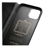 Qialino Classic iPhone 13 Pro Max Læderpung - Sort