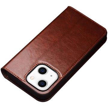 Qialino Classic iPhone 14 Plus Læderpung - Brun