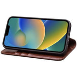 Qialino Classic iPhone 14 Plus Læderpung - Brun