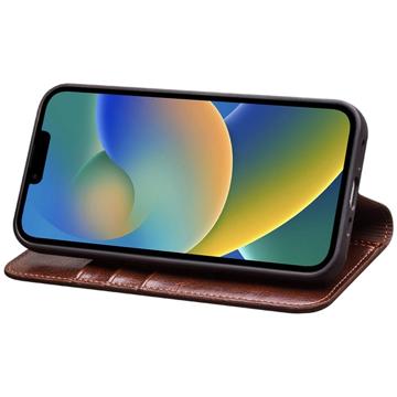 Qialino Classic iPhone 14 Plus Læderpung - Brun