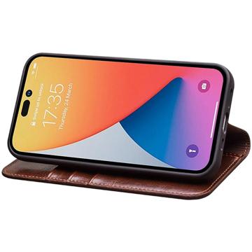 Qialino Classic iPhone 14 Pro Max Læderpung - Brun