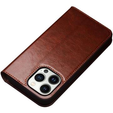 Qialino Classic iPhone 14 Pro Max Læderpung - Brun