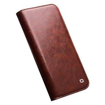 Qialino Classic iPhone 14 Pro Læderpung - Brun