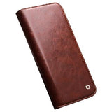 Qialino Classic iPhone 14 Læderpung - Brun