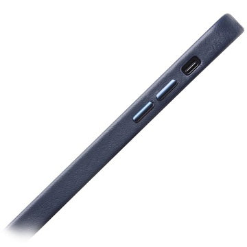 Qialino Premium iPhone 12 Mini Læder Cover - Blå