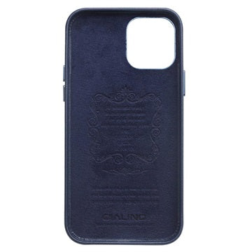 Qialino Premium iPhone 12 Mini Læder Cover - Blå