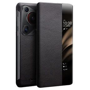 Huawei Pura 70 Ultra Qialino Smart View Flip Lædercover - Klassisk - Sort