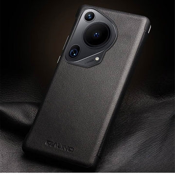 Huawei Pura 70 Ultra Qialino Smart View Flip Lædercover - Klassisk - Sort
