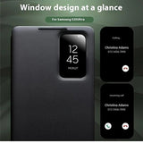 Samsung Galaxy S25 Ultra Qialino Smart View Flip Lædercover - Sort