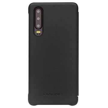 Qialino Smart View Huawei P30 Flip Lædercover - Sort