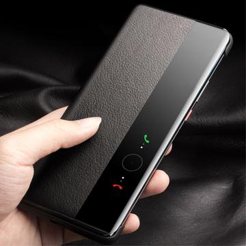 Huawei Pura 70 Pro/70 Pro+ Qialino Smart View Flip Lædercover - Klassisk - Sort