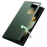 Qialino Smart View Samsung Galaxy S22 Ultra 5G Flip Lædercover - Grøn