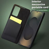 Samsung Galaxy S25 Ultra Qialino Smart View Flip Lædercover - Grøn
