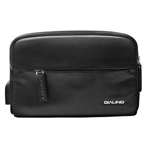 Qialino Tactical lædertaske med USB-port - sort