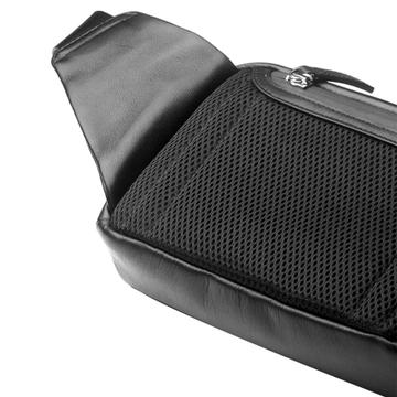 Qialino Tactical lædertaske med USB-port - sort