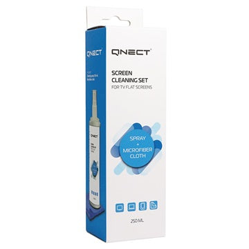 Qnect Skærm Rengøringssæt - Spray & Mikrofiberklud